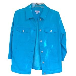 Denim & Co Ocean Blue denim jacket, Sz Small